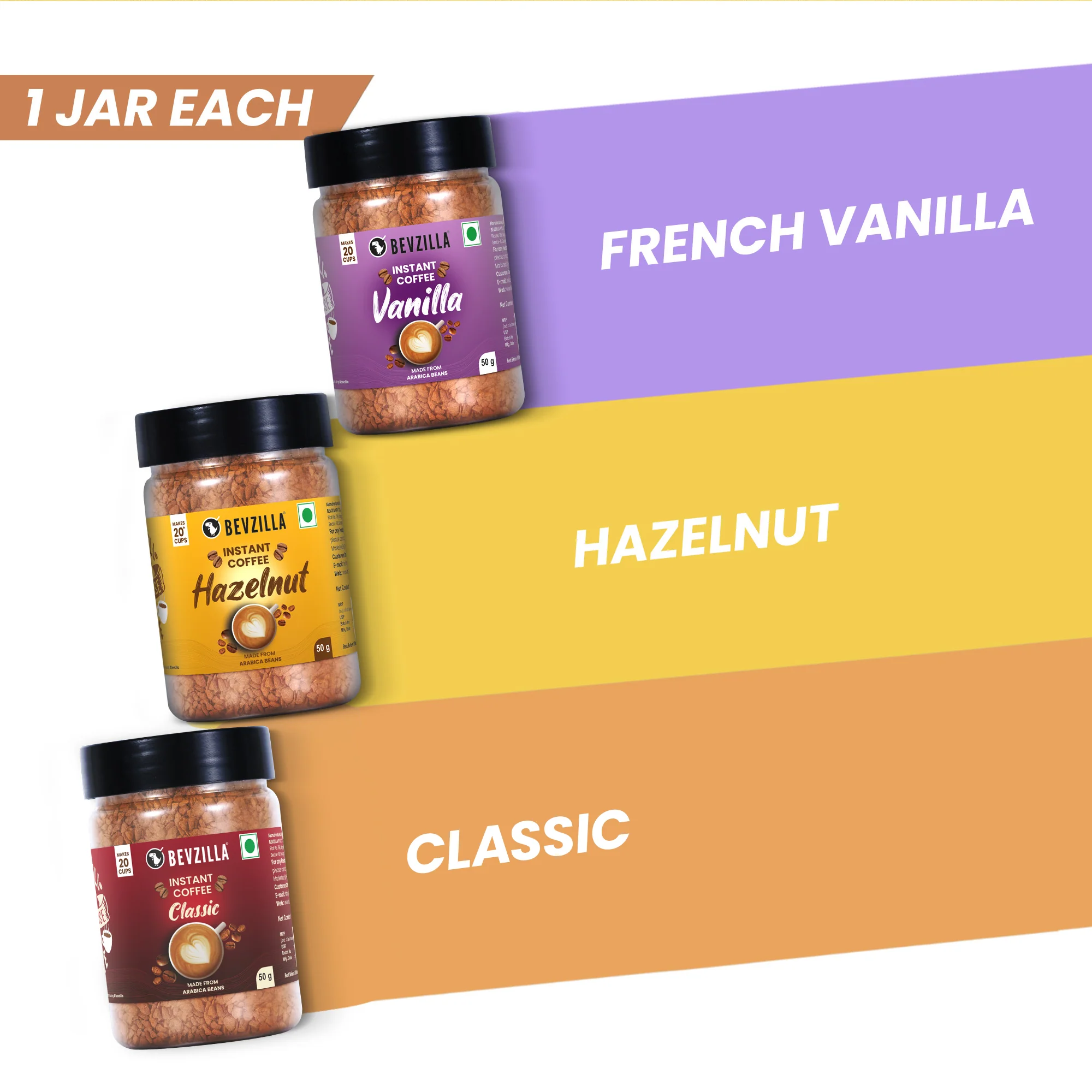 50 grams x 3 Coffee Jars Combo with Electric frother - Image 3