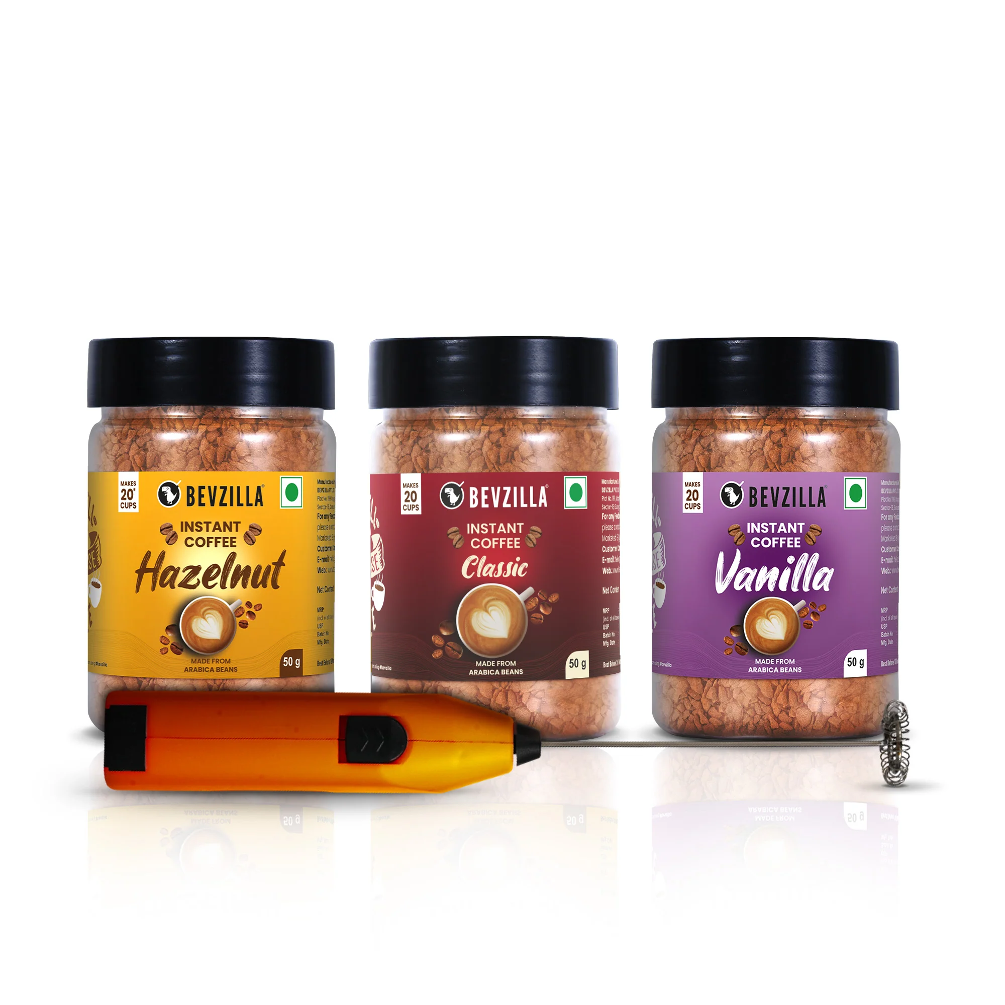 50 grams x 3 Coffee Jars Combo with Electric frother - Image 4