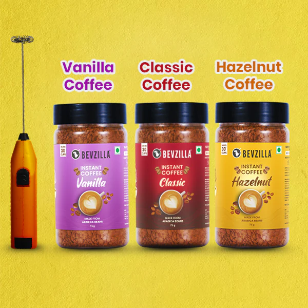 75 grams x 3 Coffee Jars + Electric frother - Image 3