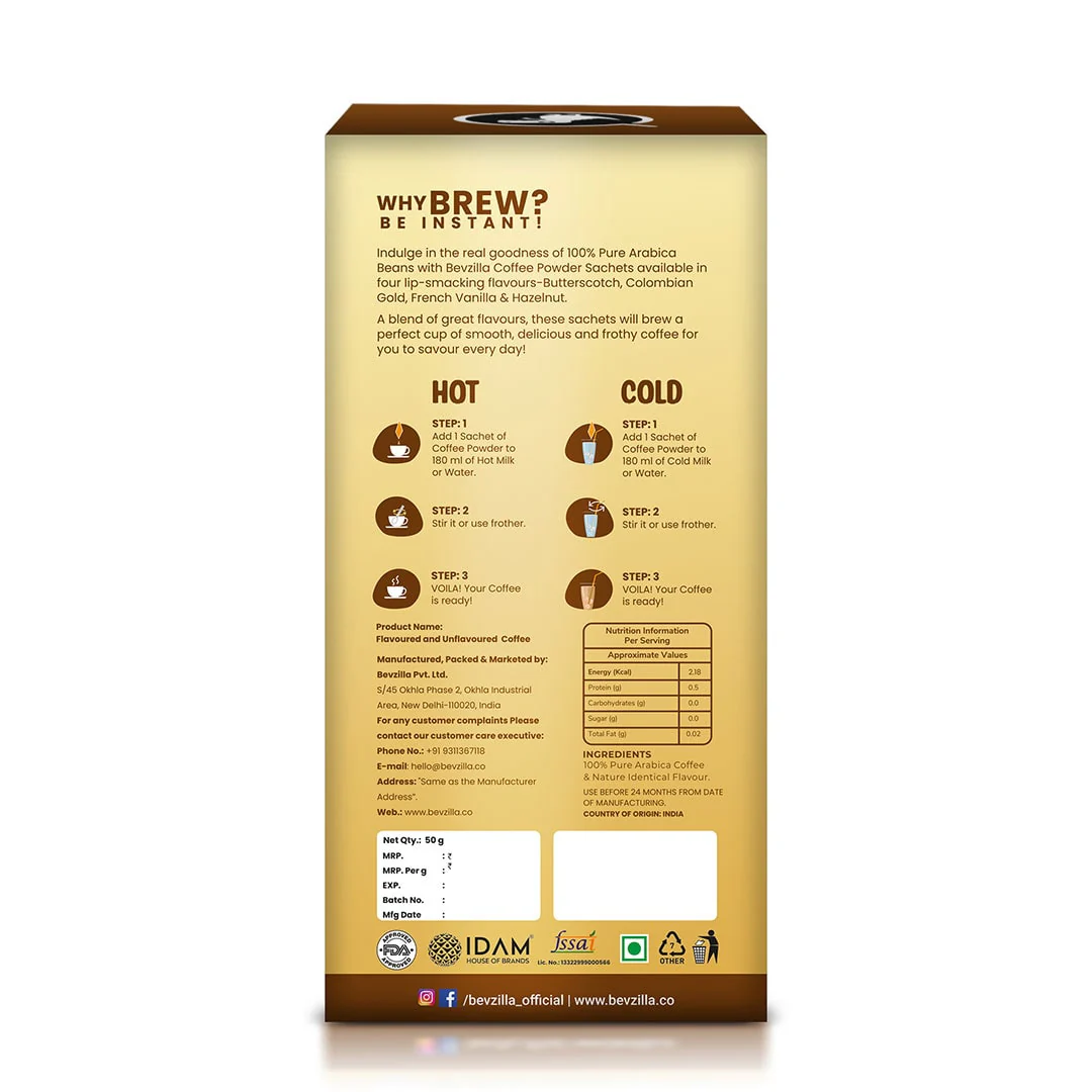 Assorted pack of 	Coffee Sachets With 25 flavoured coffee sachets + free cafe glass - Image 5